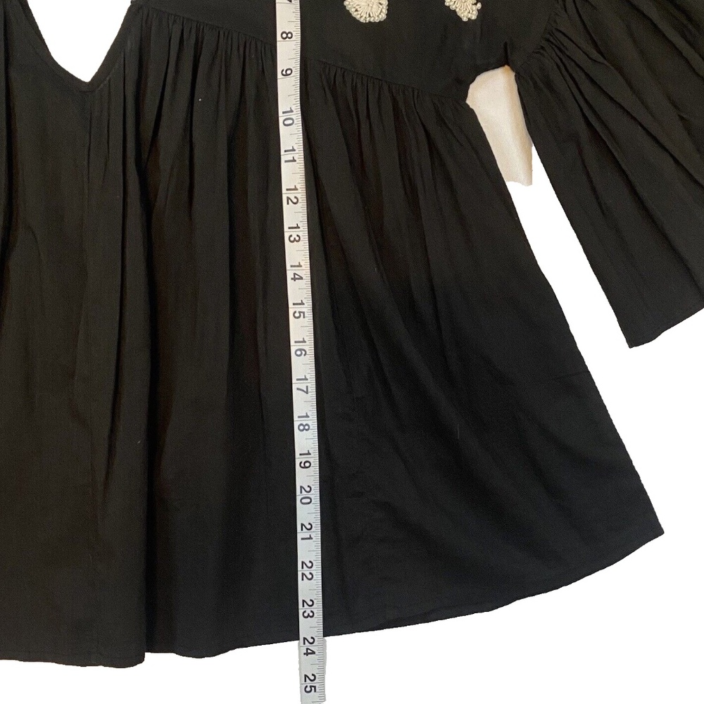 Anthropologie Maeve Size S Harlow Beaded Embroidered Floral Flutter Sleeve Top - Picture 5 of 16